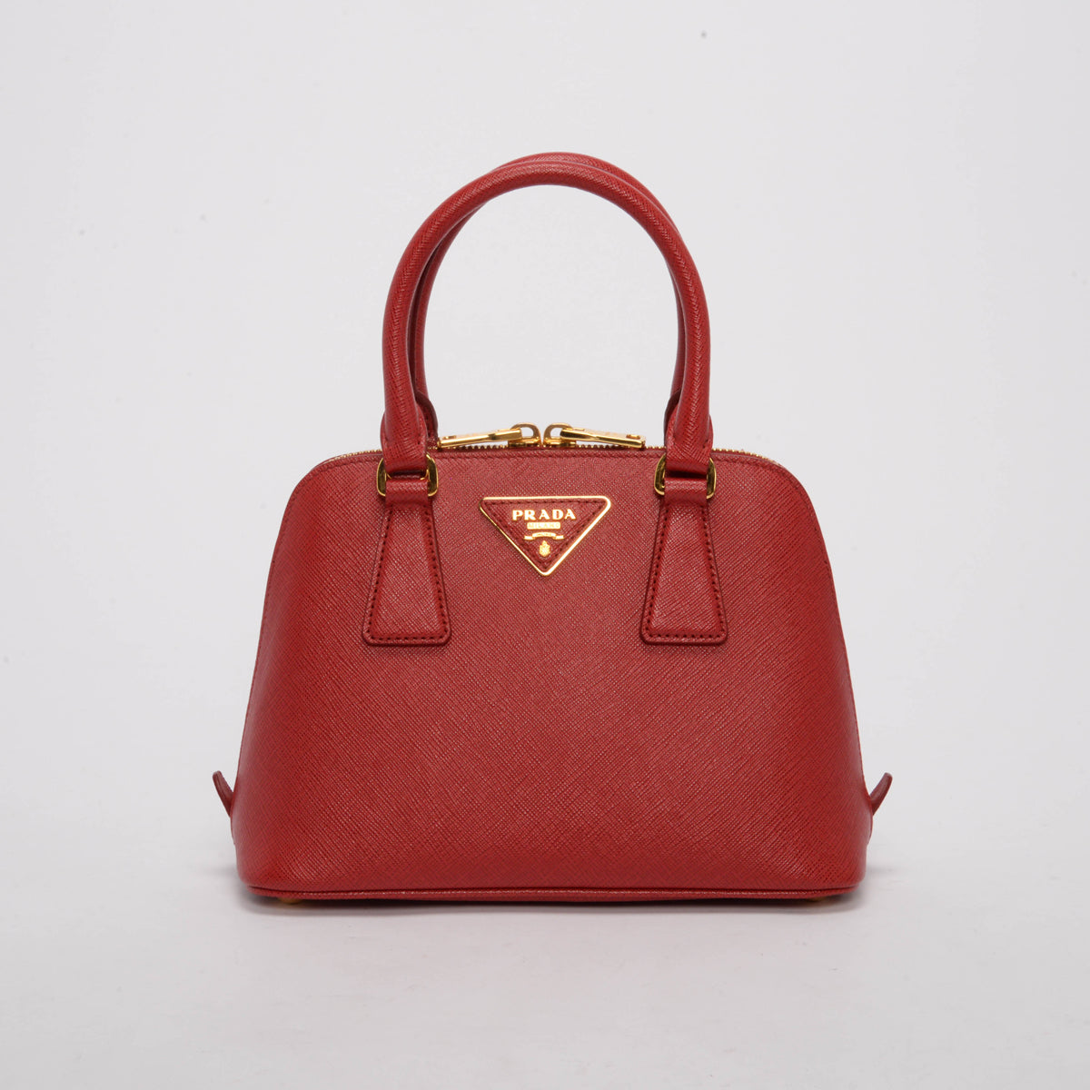 Prada Red Saffiano Lux Mini Promenade Bag