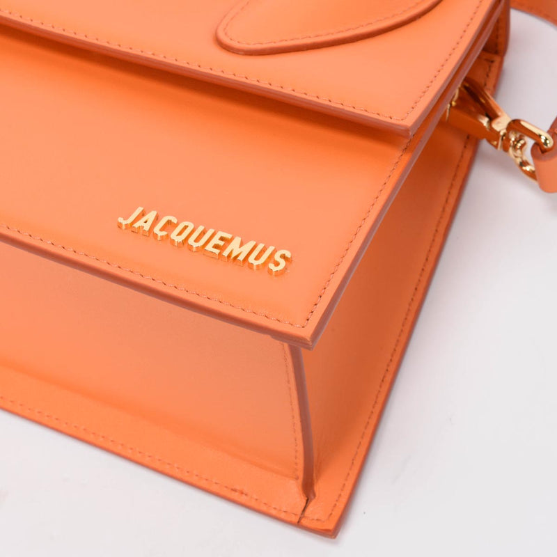 Jacquemus Orange Leather Le Grand Chiquito Bag - Blue Spinach