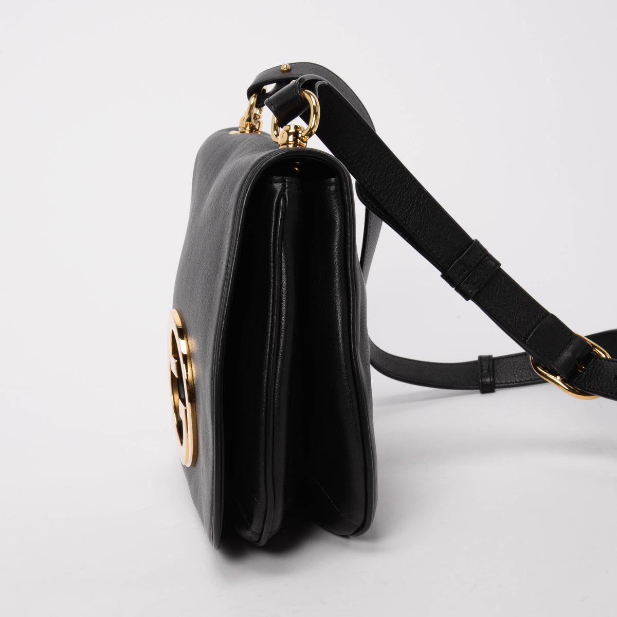 Gucci Black Roxy Calfskin Blondie Medium Shoulder Bag