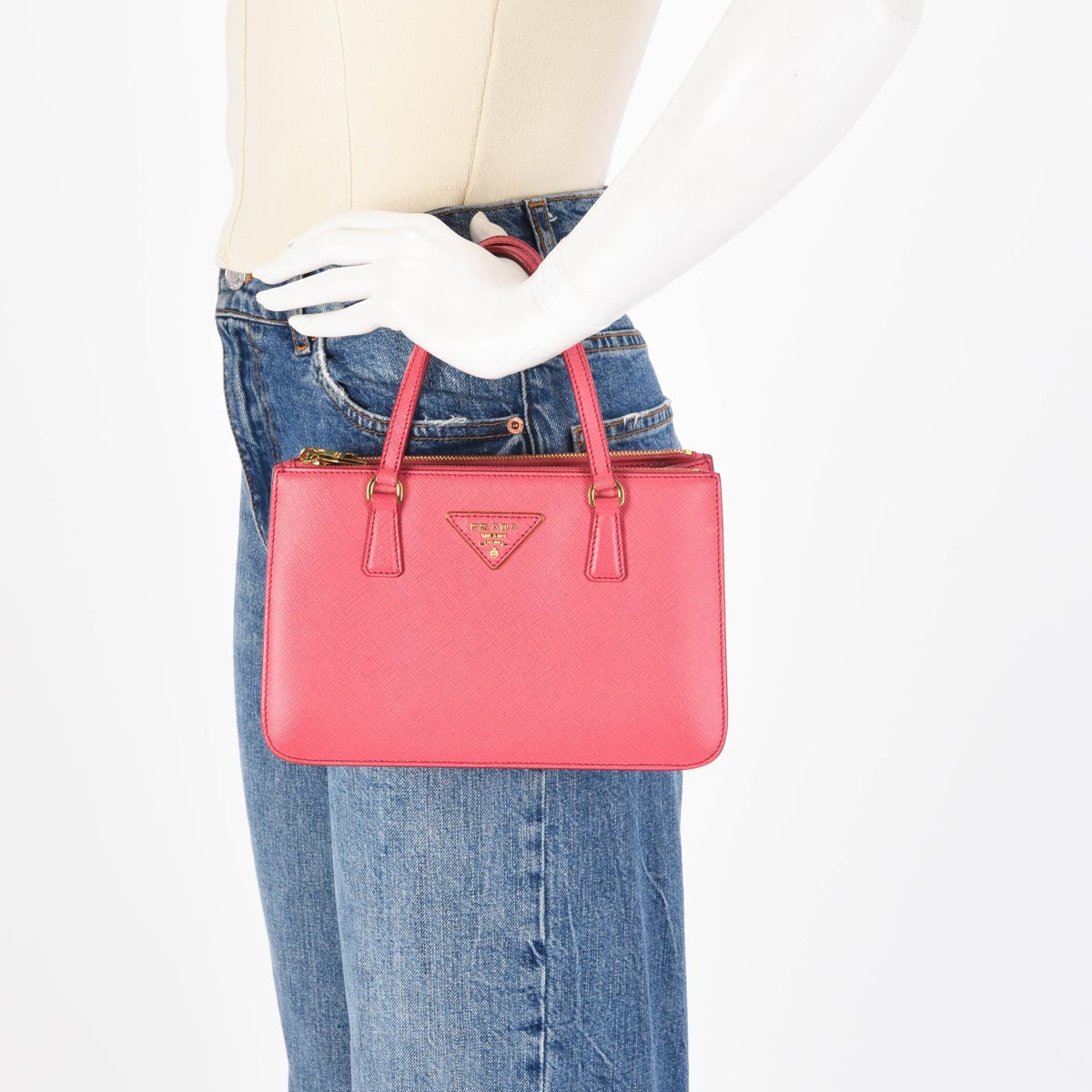 Prada Pink Saffiano Mini Galleria Tote