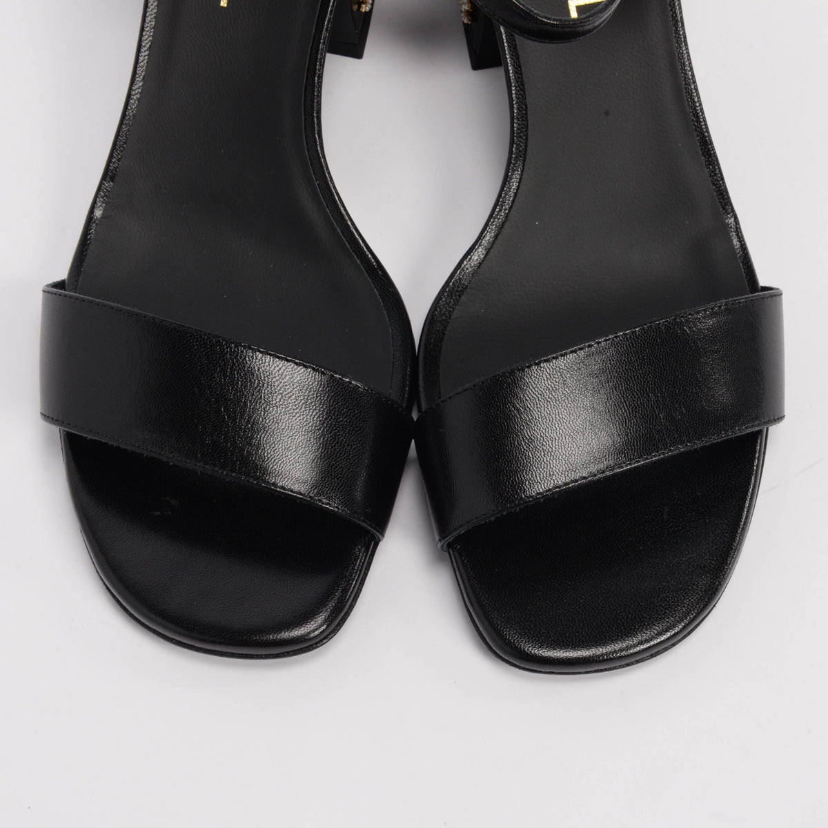 Chanel Black Lambskin Pearl Detail Sandals 40