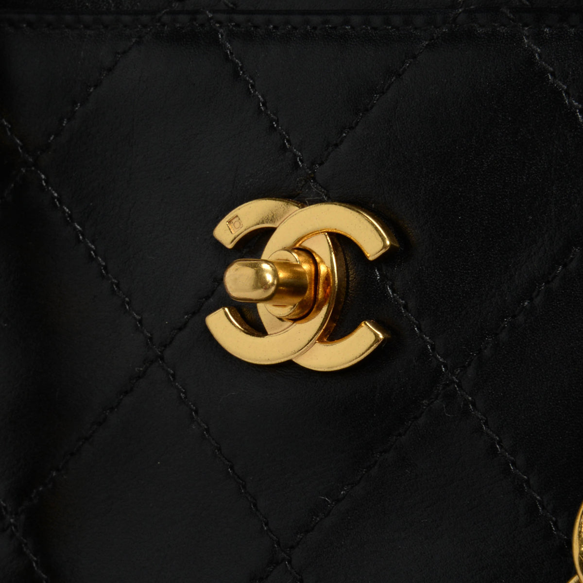 Chanel Vintage Black Quilted Lambskin Vertical Tote