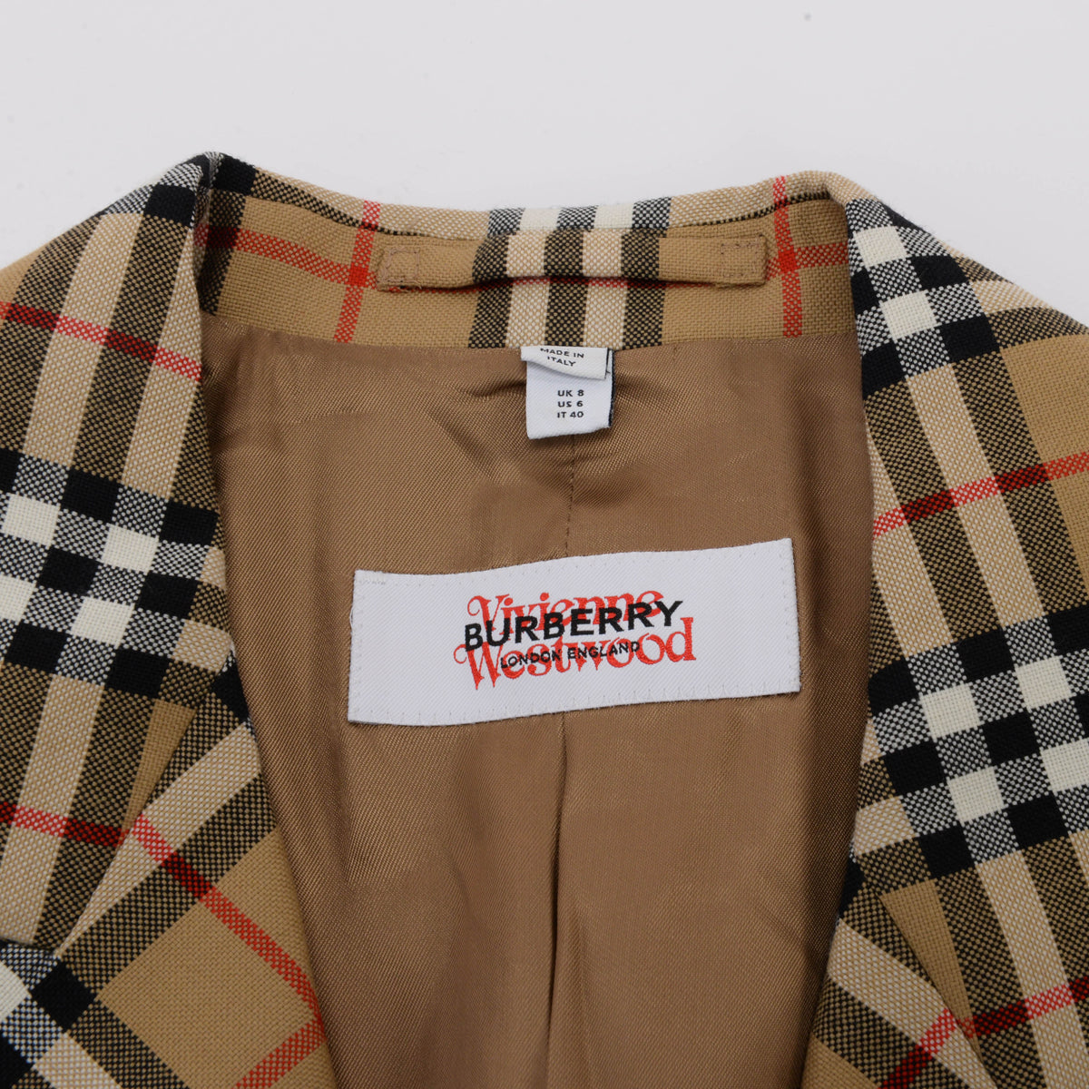 Burberry Beige Classic Check Westwood Jacket UK 8