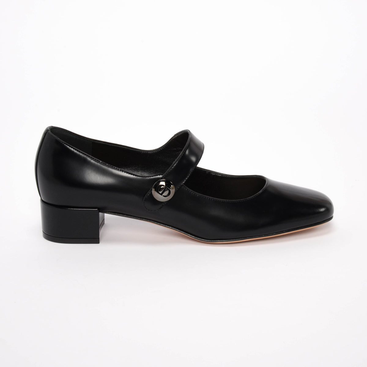 Dior Black Brushed Calfskin Mary Jane Uniform Pumps 39.5