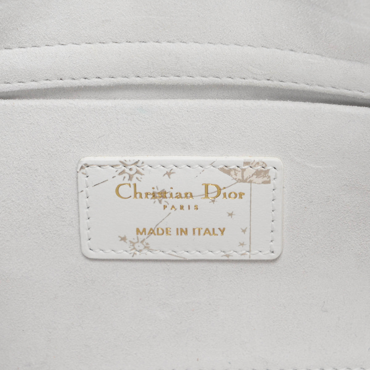 Dior White Calfskin Zodiac Butterfly Medium Lady D-Joy Bag