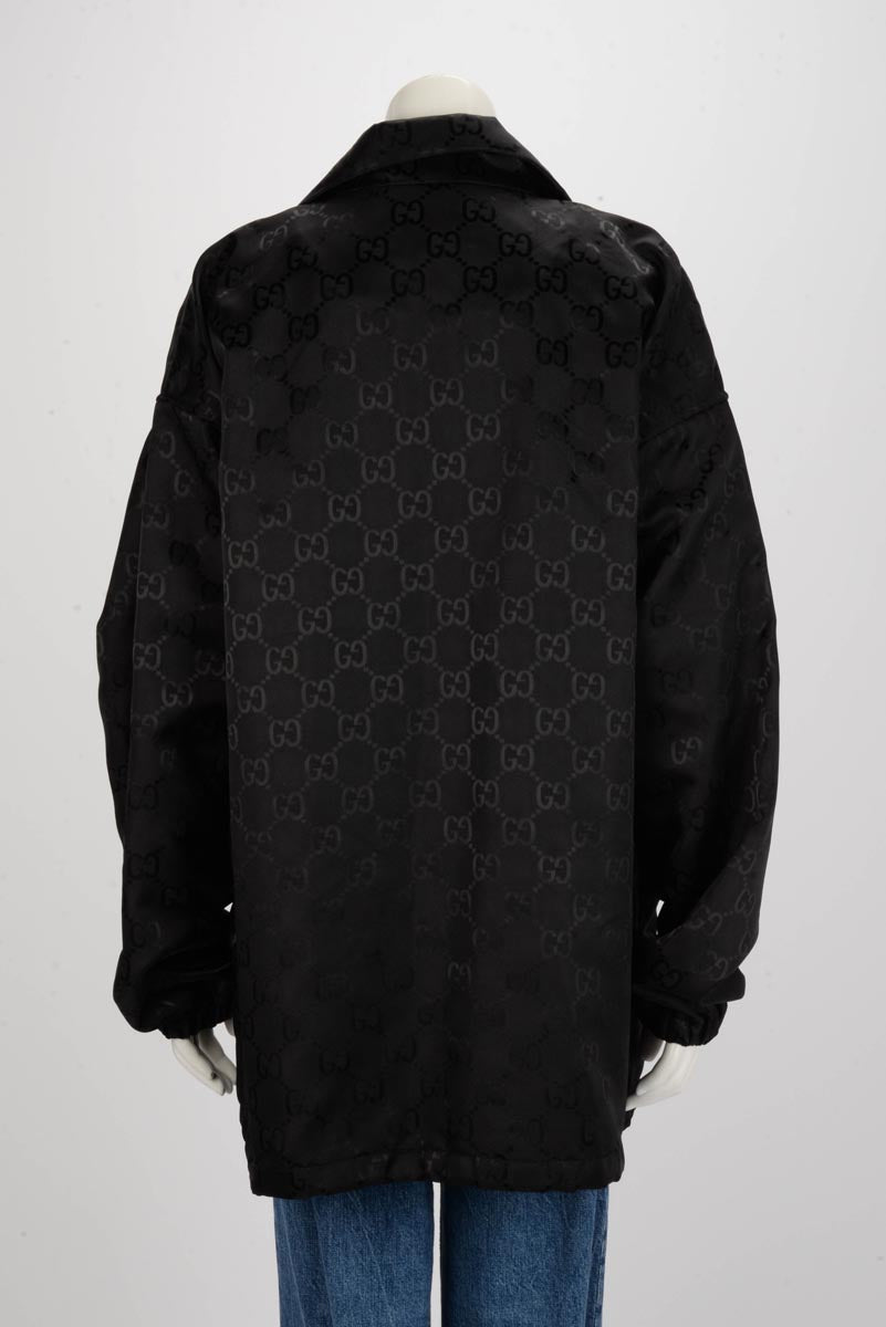 Gucci Black GG Nylon Off The Grid Zip Jacket IT 48