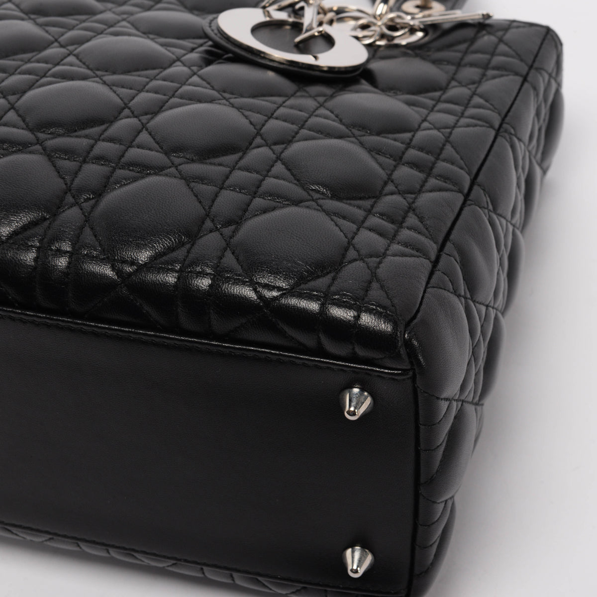 Dior Black Lambskin Cannage Medium Lady Dior Bag