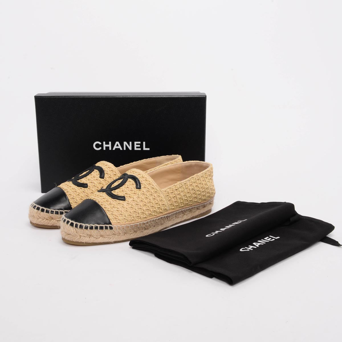Chanel Natural Crochet Raffia CC Espadrilles 40