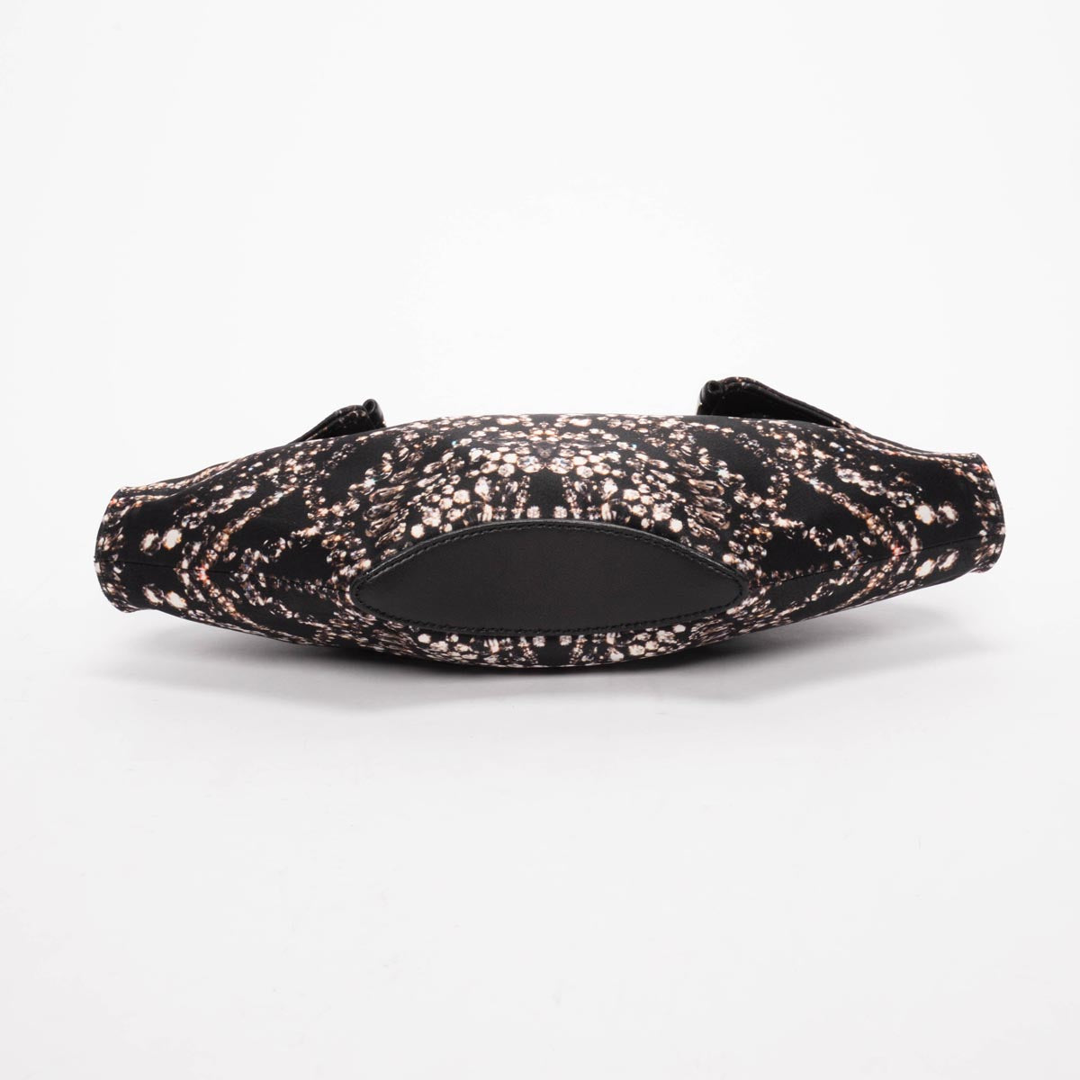 Alexander McQueen Black Satin Jewellery Print De Manta Clutch