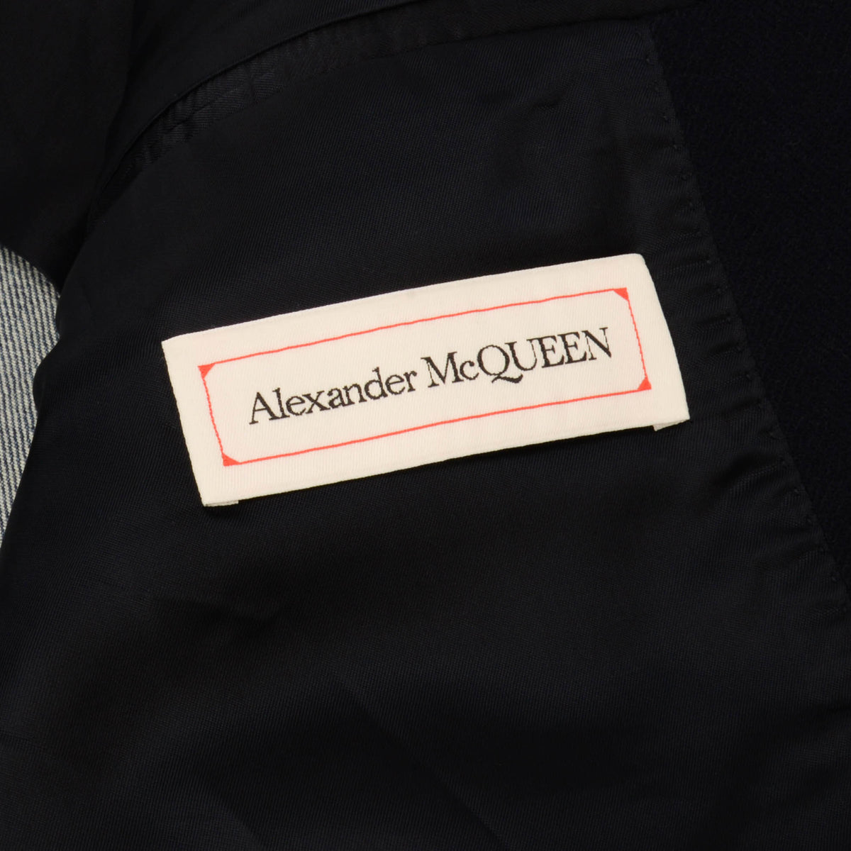 Alexander McQueen Navy Hybrid Denim Jacket 52