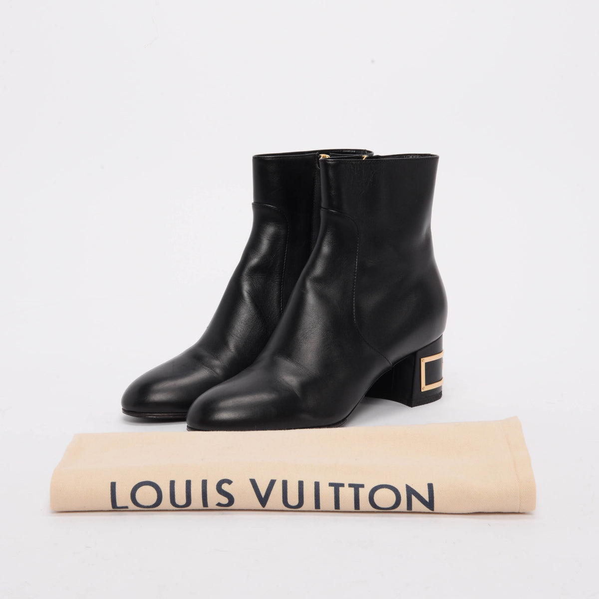 Louis Vuitton Black Calfskin Bliss Ankle Boots 39