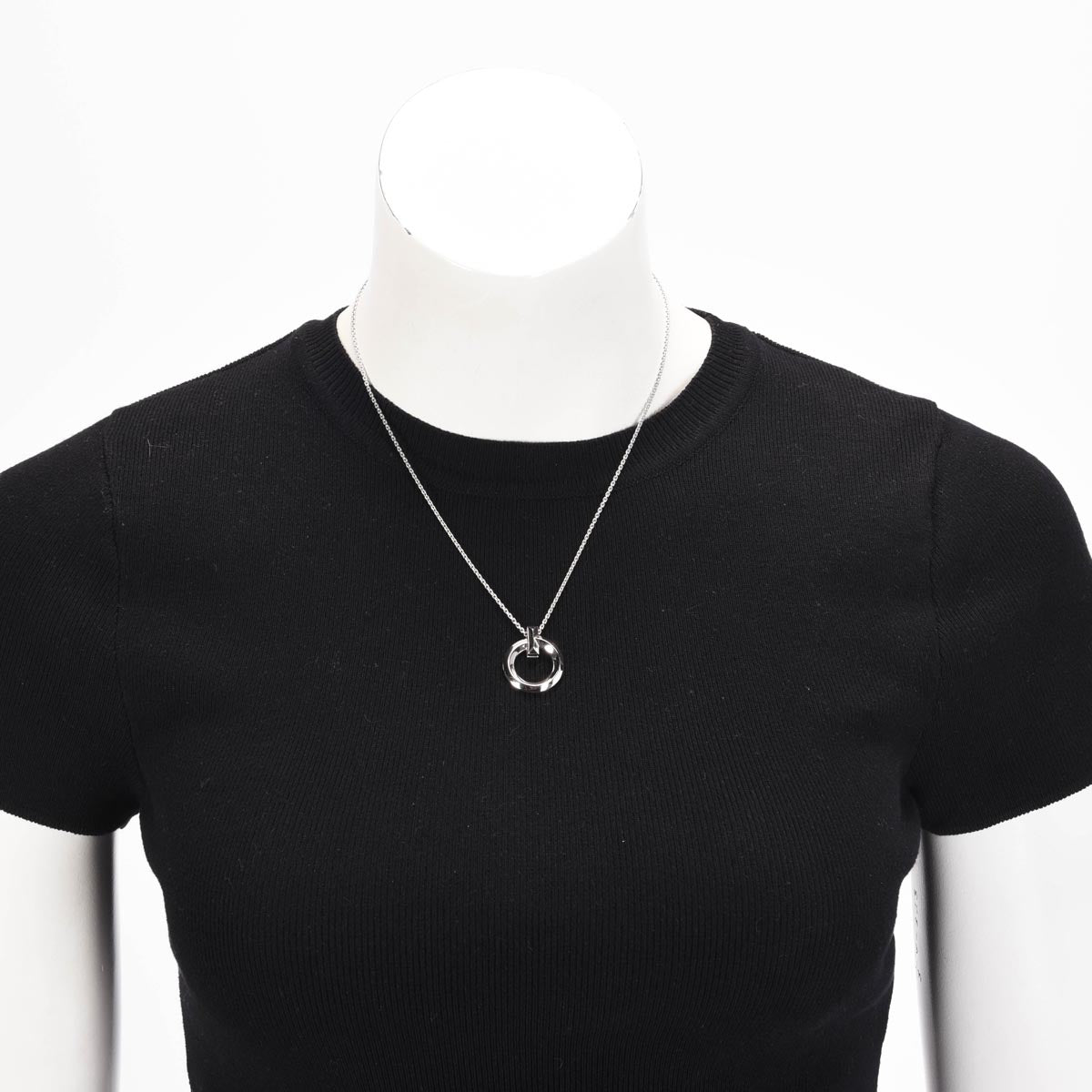 Tiffany & Co 18k White Gold T1 Circle Pendant