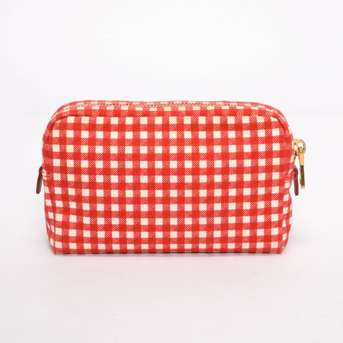 Prada Red & White Gingham Small Cosmetic Case