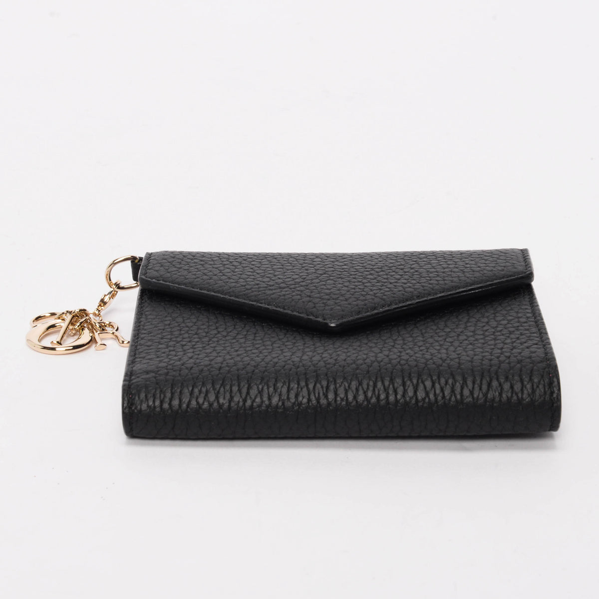 Dior Black Grained Calfskin Diorissimo Envelope Wallet