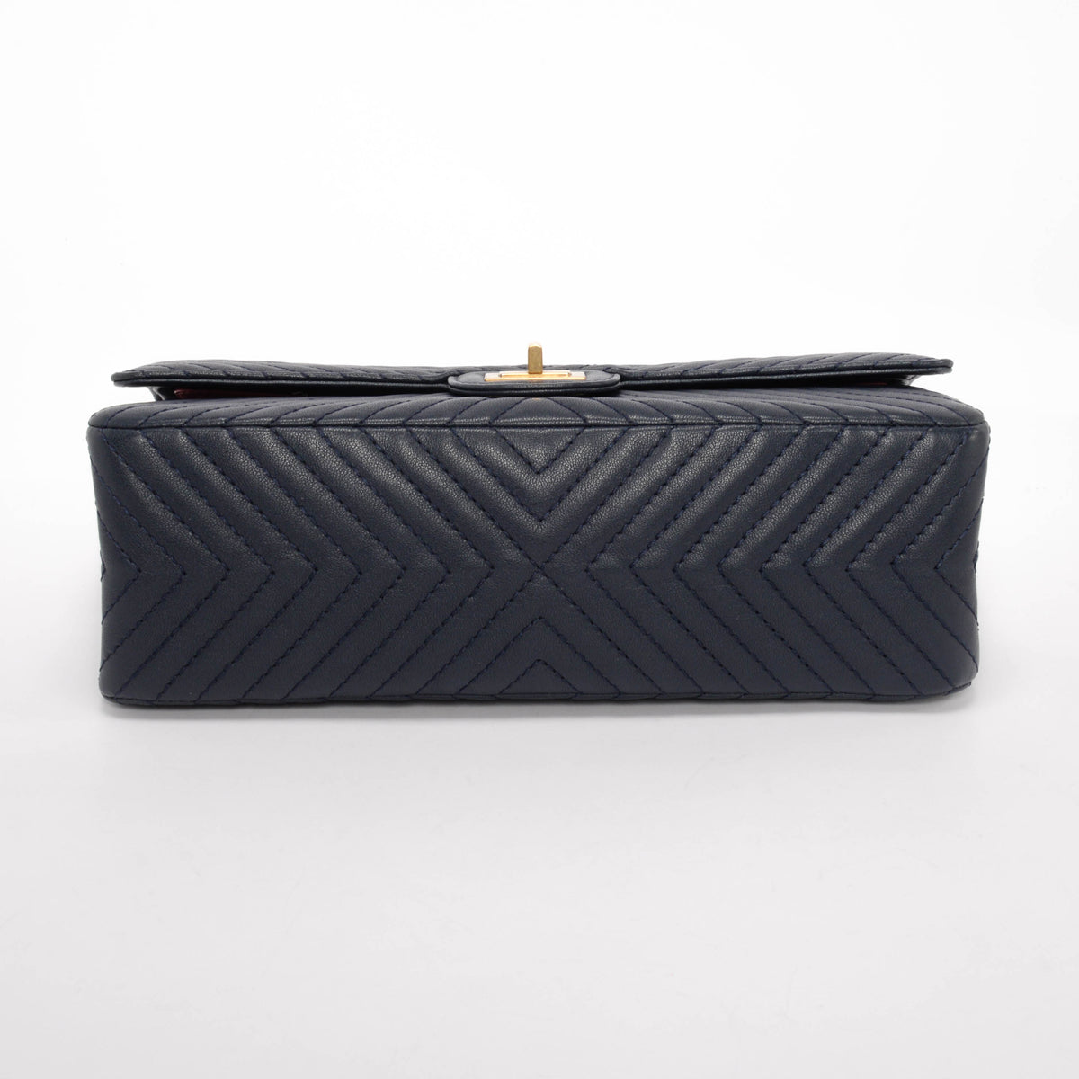 Chanel Navy Chevron Sheepskin 2.55 Reissue 226 Flap Bag