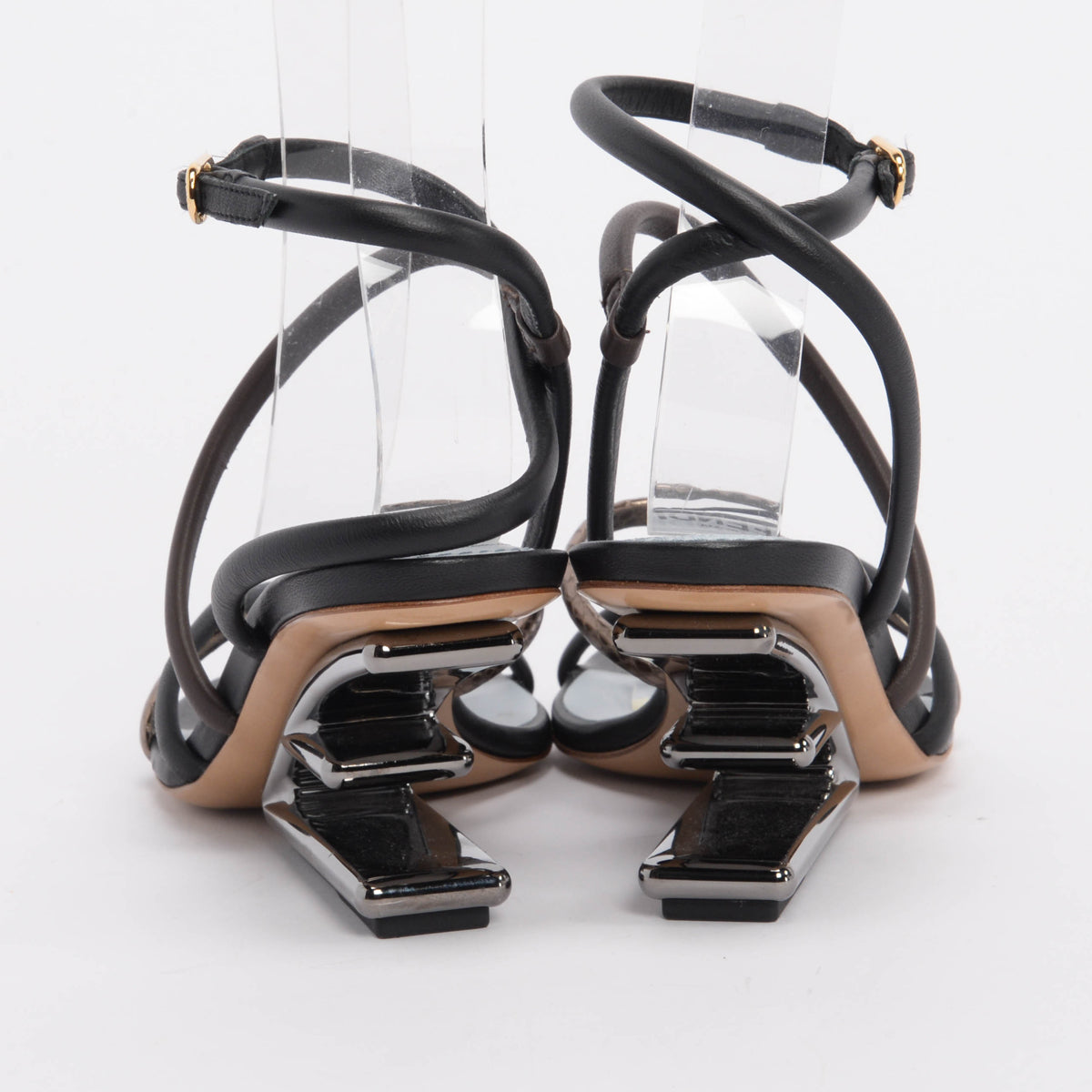 Fendi Tri-Colour Leather Fendi First Sandals 37.5