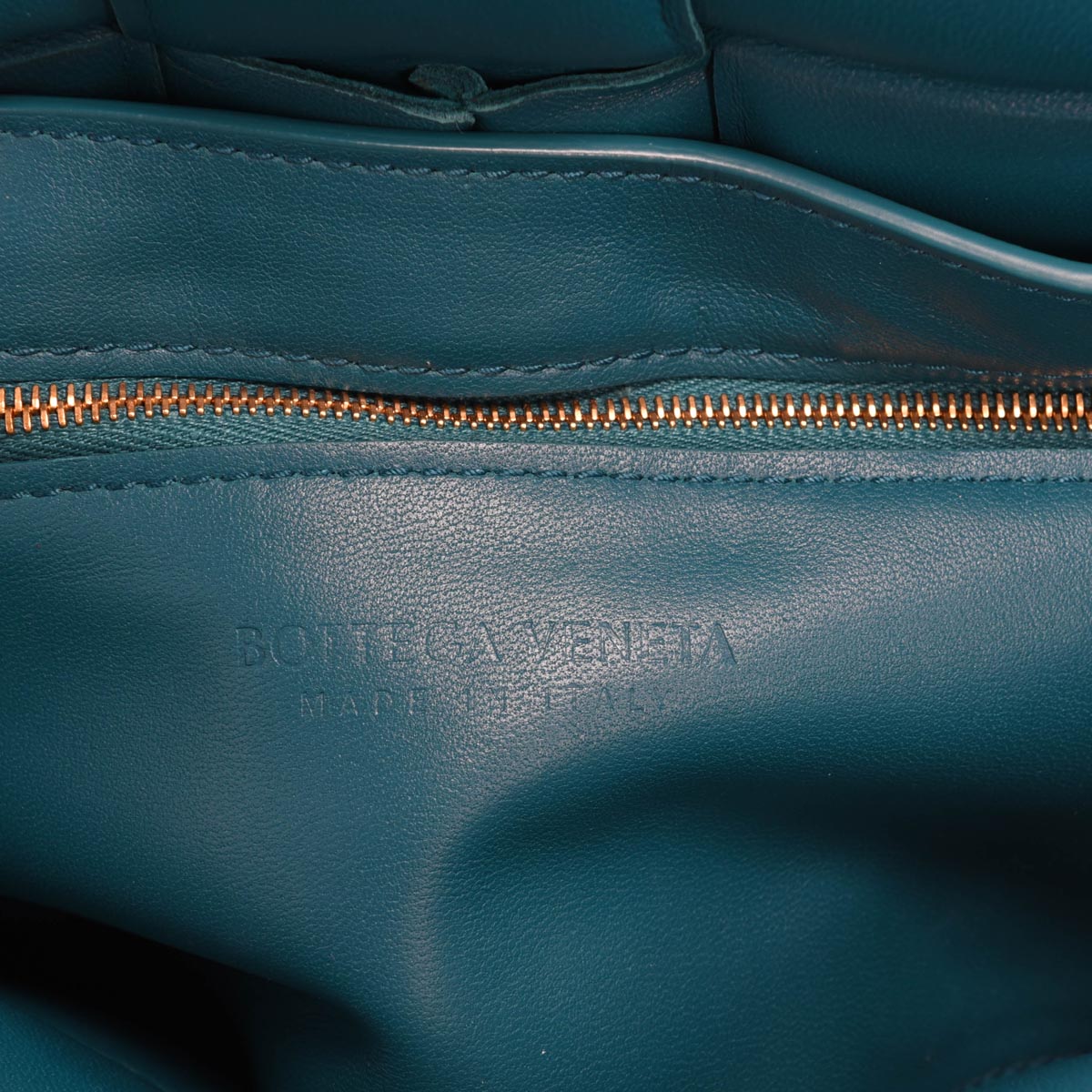 Bottega Veneta Turquoise Intreccio Lambskin Padded Cassette Bag
