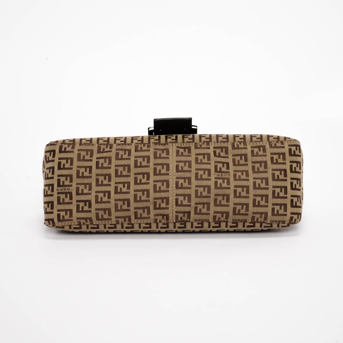 Fendi Brown Zucchino Canvas Long Baguette Bag