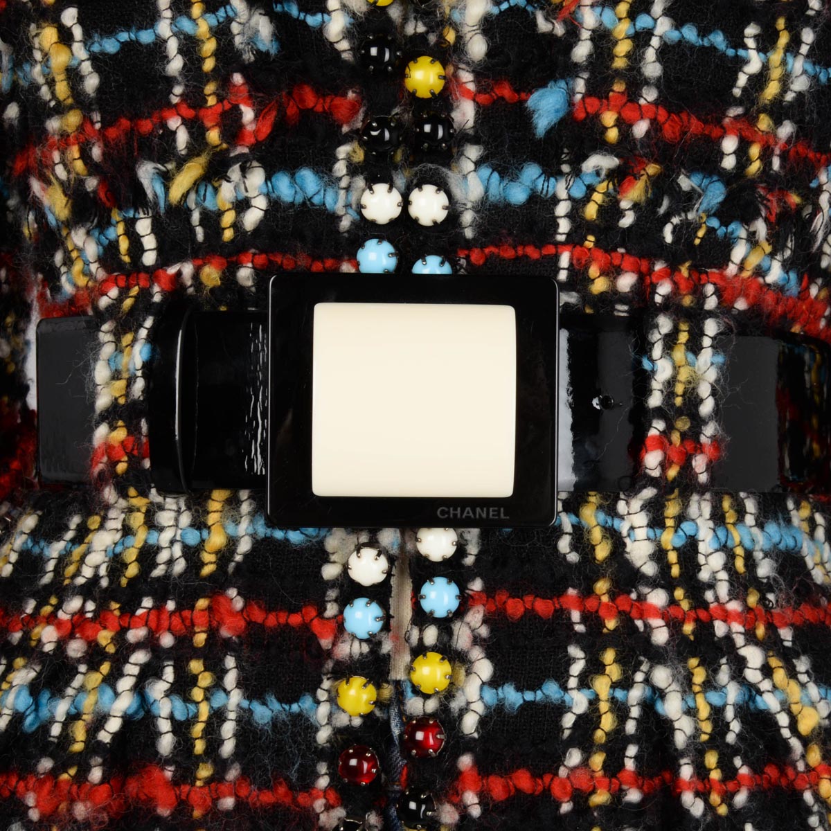 Chanel Multi Colour Wool Tweed Beaded Short Sleeve Coat FR 36