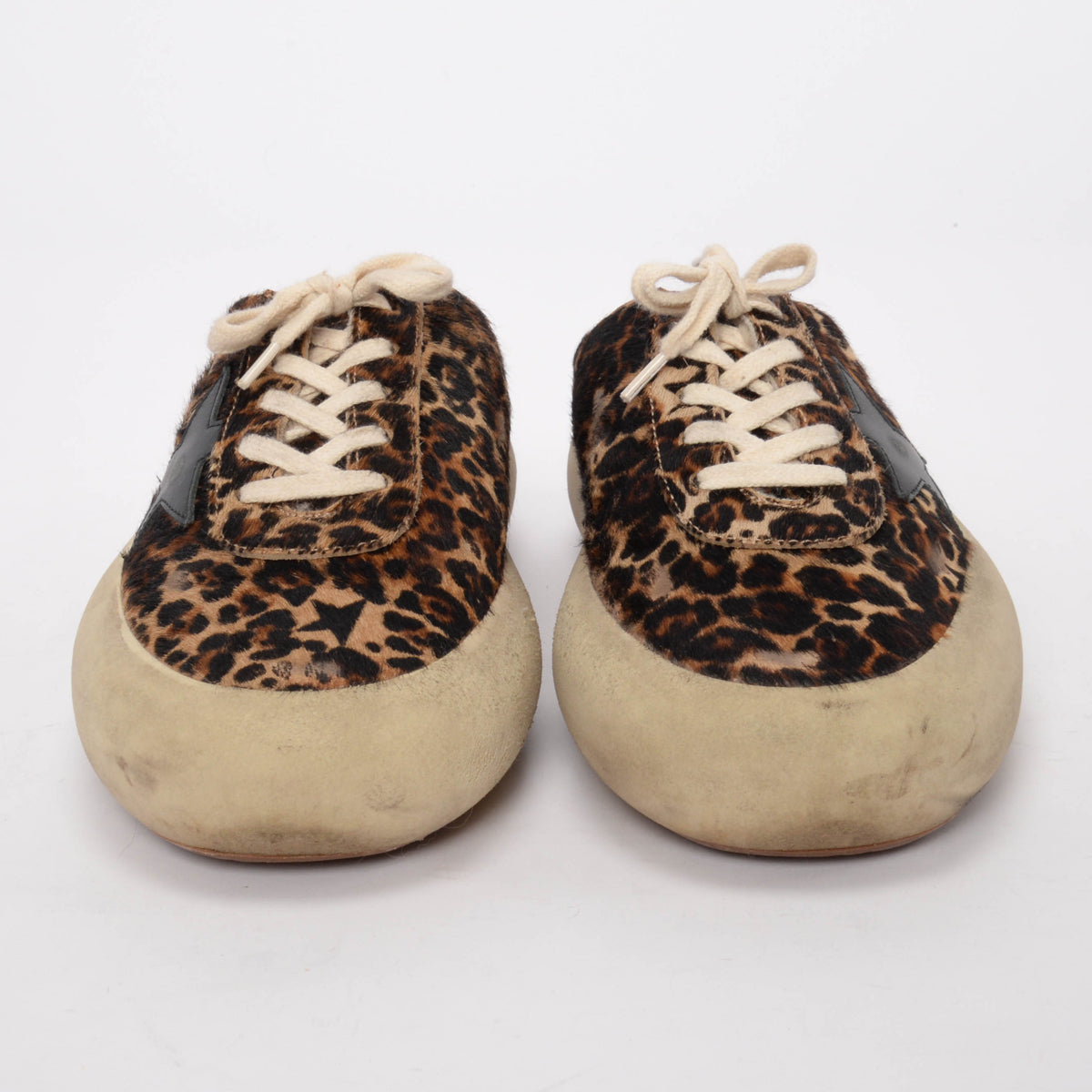 Golden Goose Leopard Print Pony Hair Space Star Sneakers 38