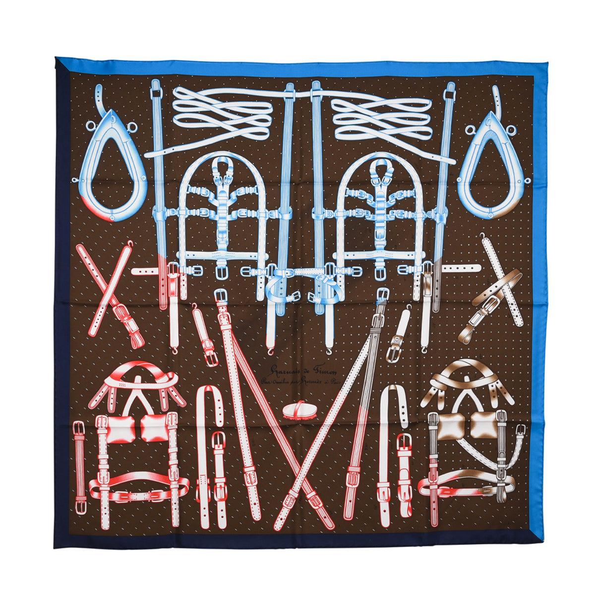 Hermes Bronze Silk Harnais de Timon Scarf 90