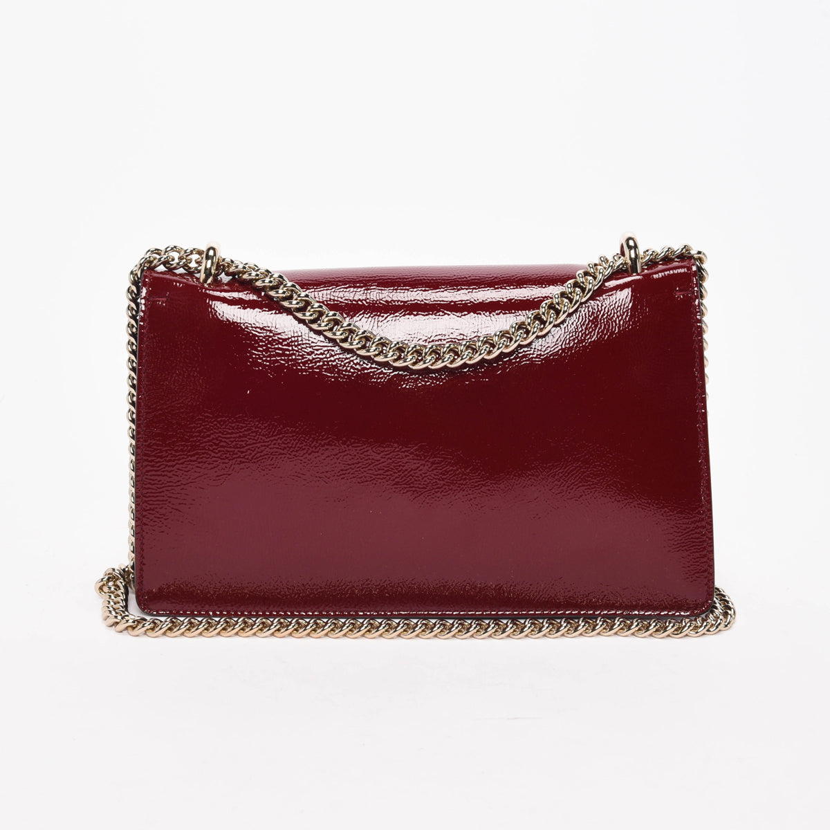 Gucci Rosso Ancora Crinkled Patent Small Dionysus Bag