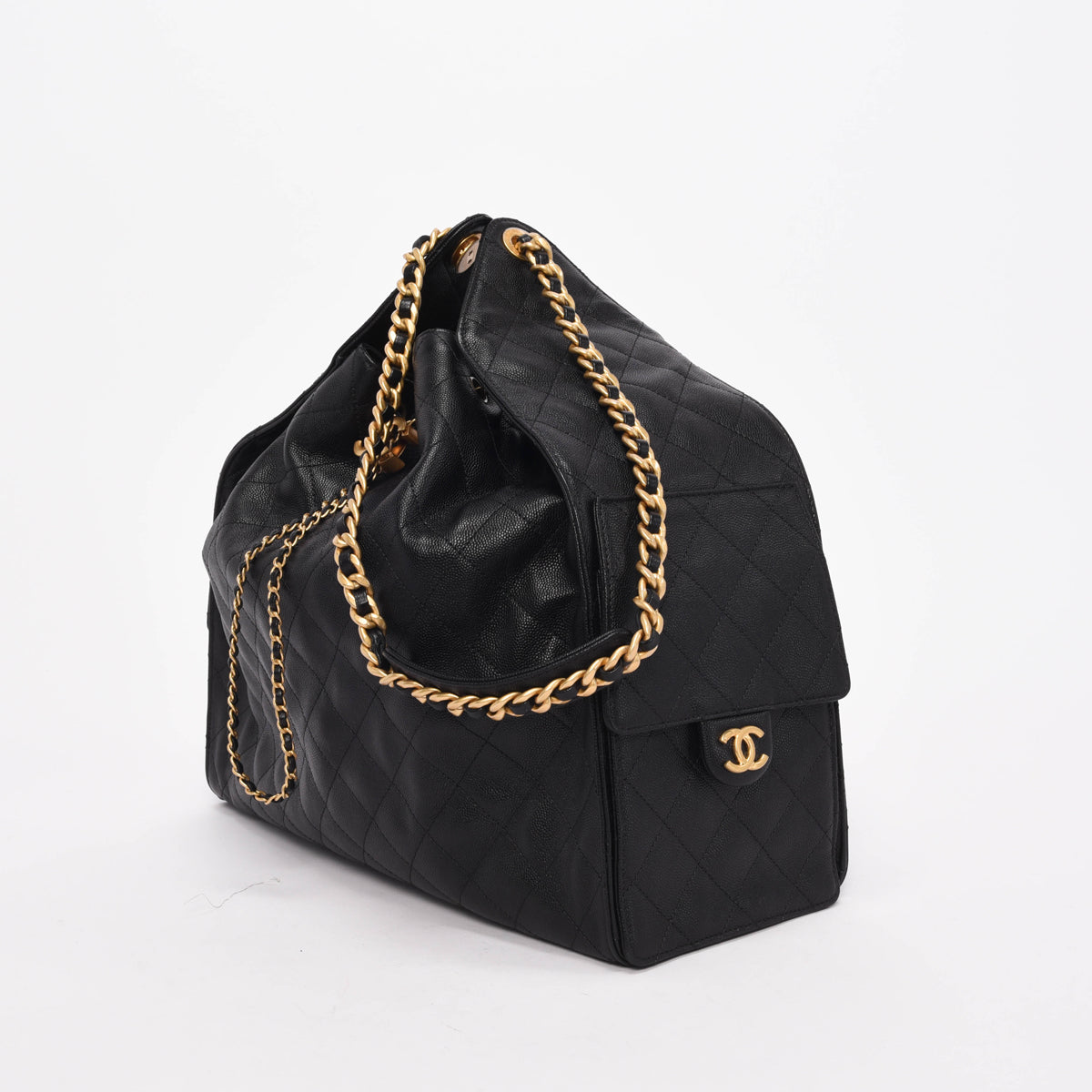 Chanel Black Caviar Large 25 Hobo Bag