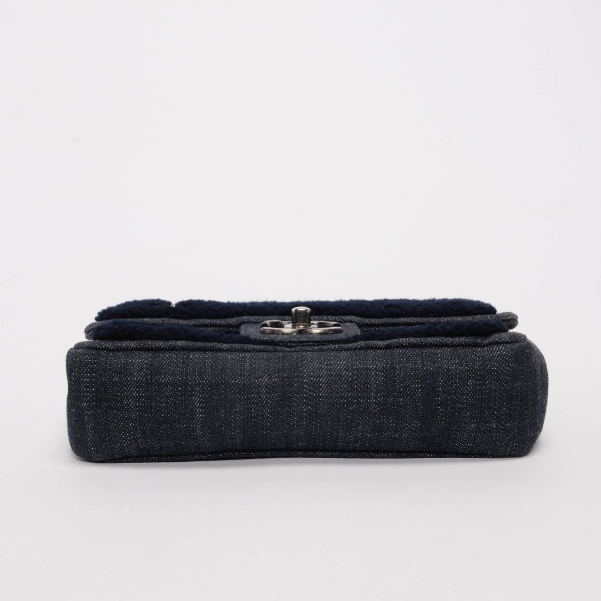 Chanel Navy Denim & Shearling Paris to Dallas Small Flap Bag