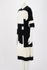 Hermes Black & White Cashmere Belted Midi Dress FR 38 - Blue Spinach