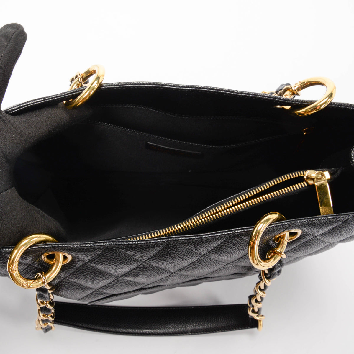 Chanel Black Quilted Caviar Grand Shopping Tote