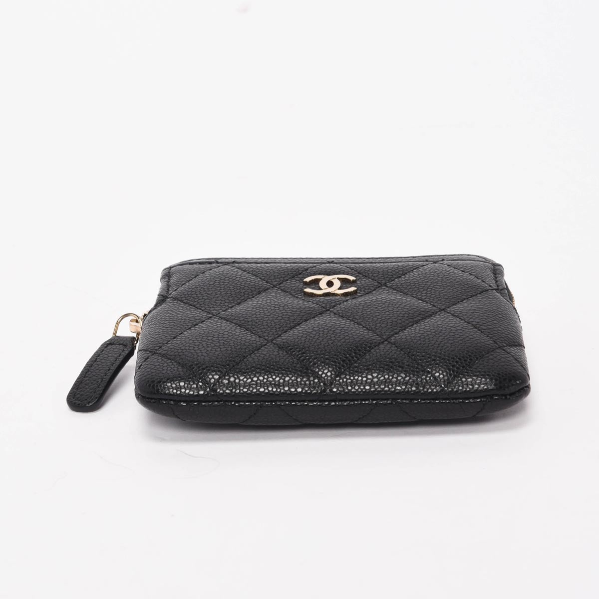 Chanel Black Caviar Classic Zip Square Card Holder
