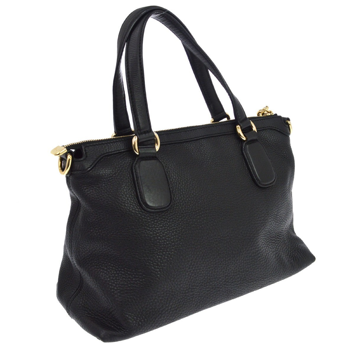 Gucci Black Pebbled Leather Small Soho Top Handle Bag