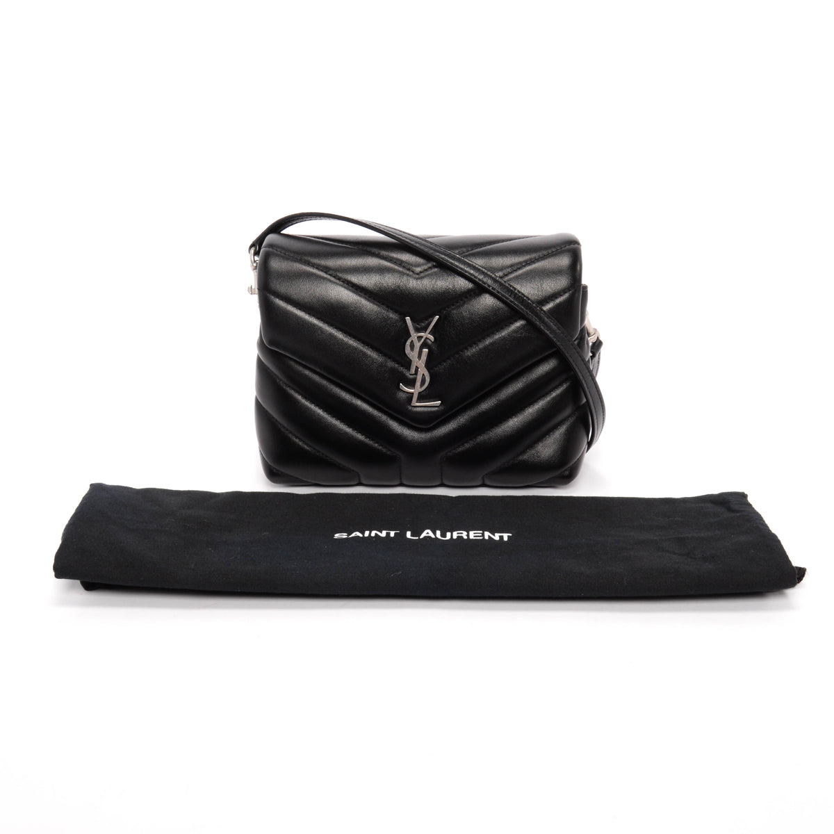 Saint Laurent Black Quilted Calfskin Toy Loulou Bag