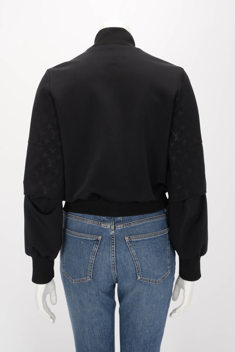 Louis Vuitton Black Monogram Jersey Bomber Jacket FR 34