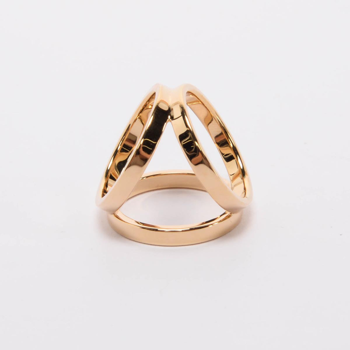Hermes Gold Tone Permabrass Trio Scarf Ring