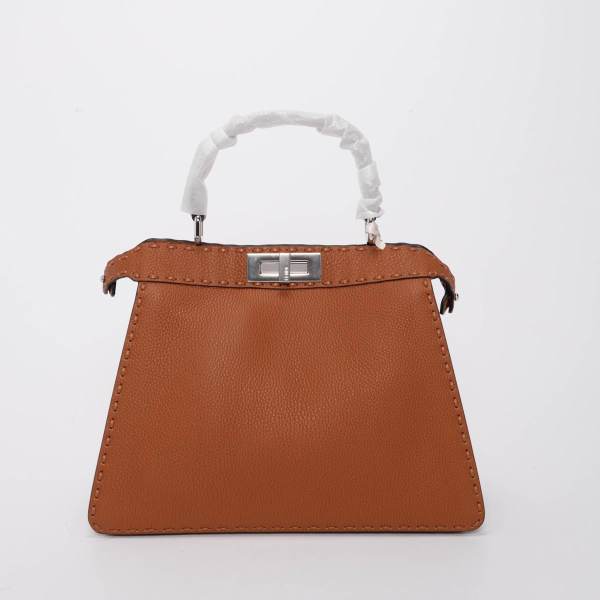 Fendi Tan Roma Calfskin Medium Peekaboo ISeeU Bag