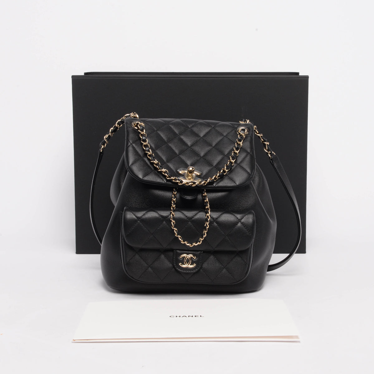 Chanel Black Quilted Calfskin Large Duma Backpack