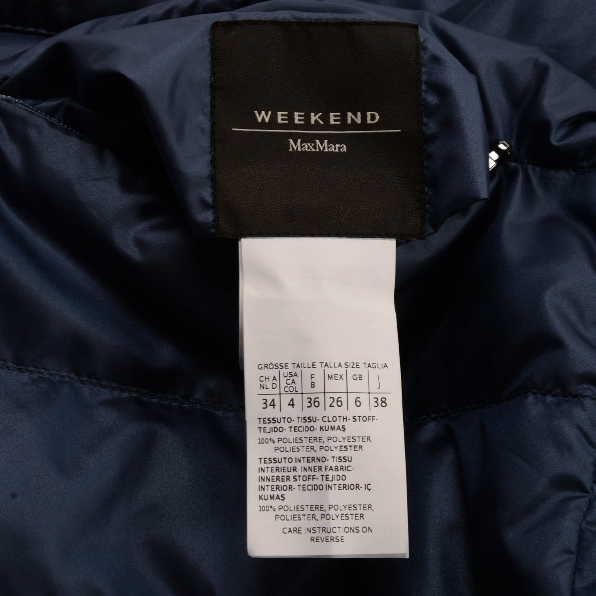 Max Mara Weekend Blue Quilted Nylon Reversible Puffer Jacket IT 38