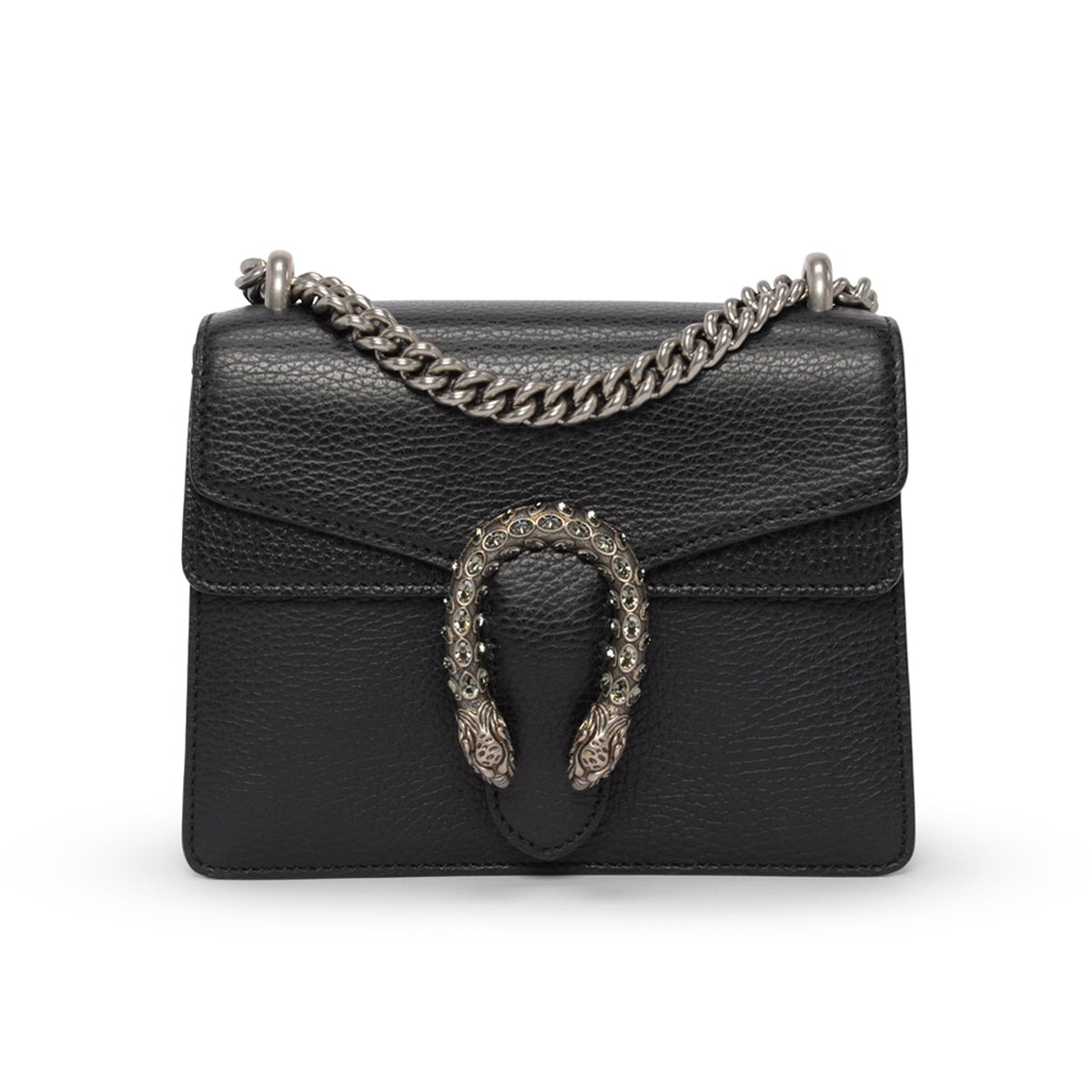 Gucci Black Grained Calfskin Mini Dionysus Bag