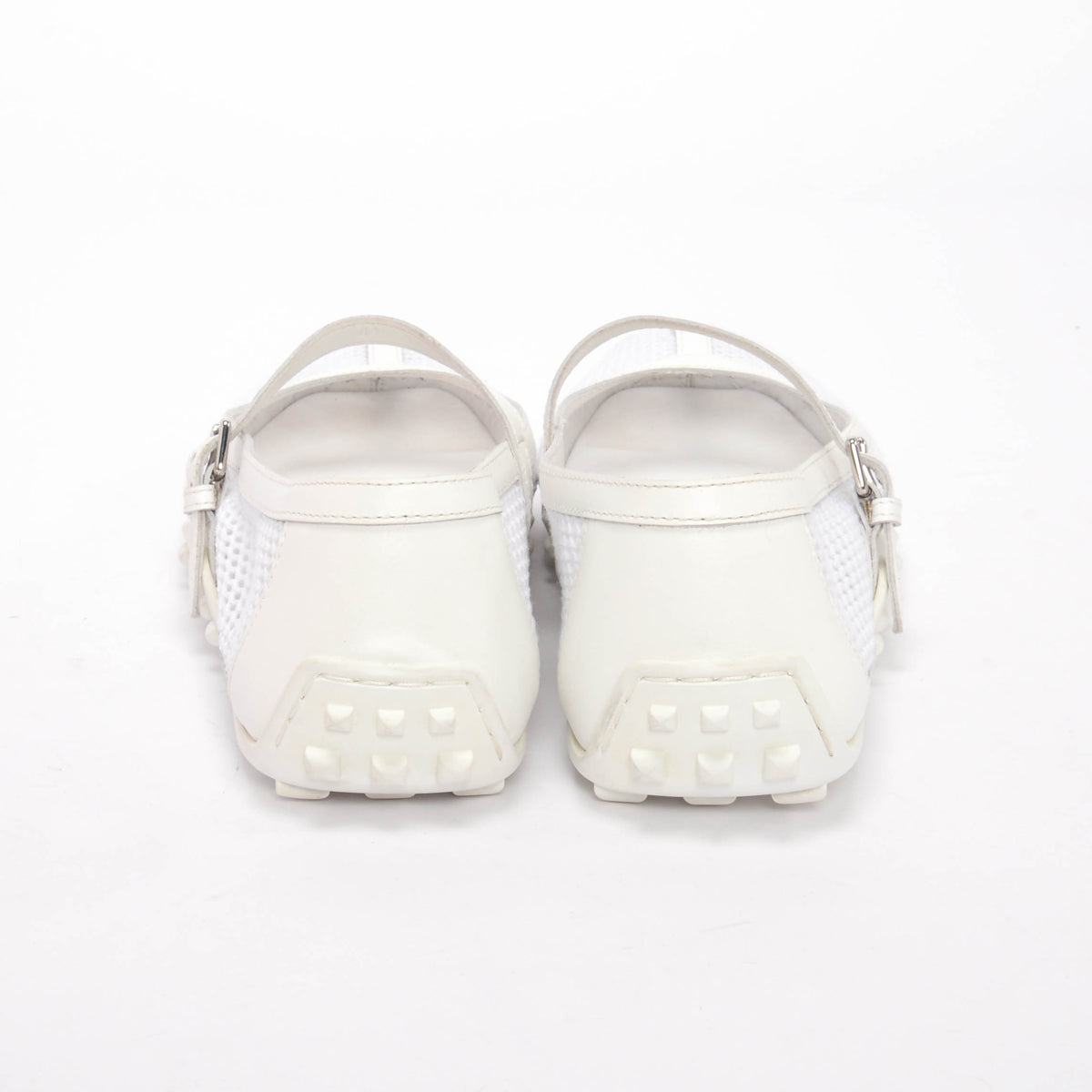 Hermes White Mesh & Calfskin Kichu Ballerina Flats 41
