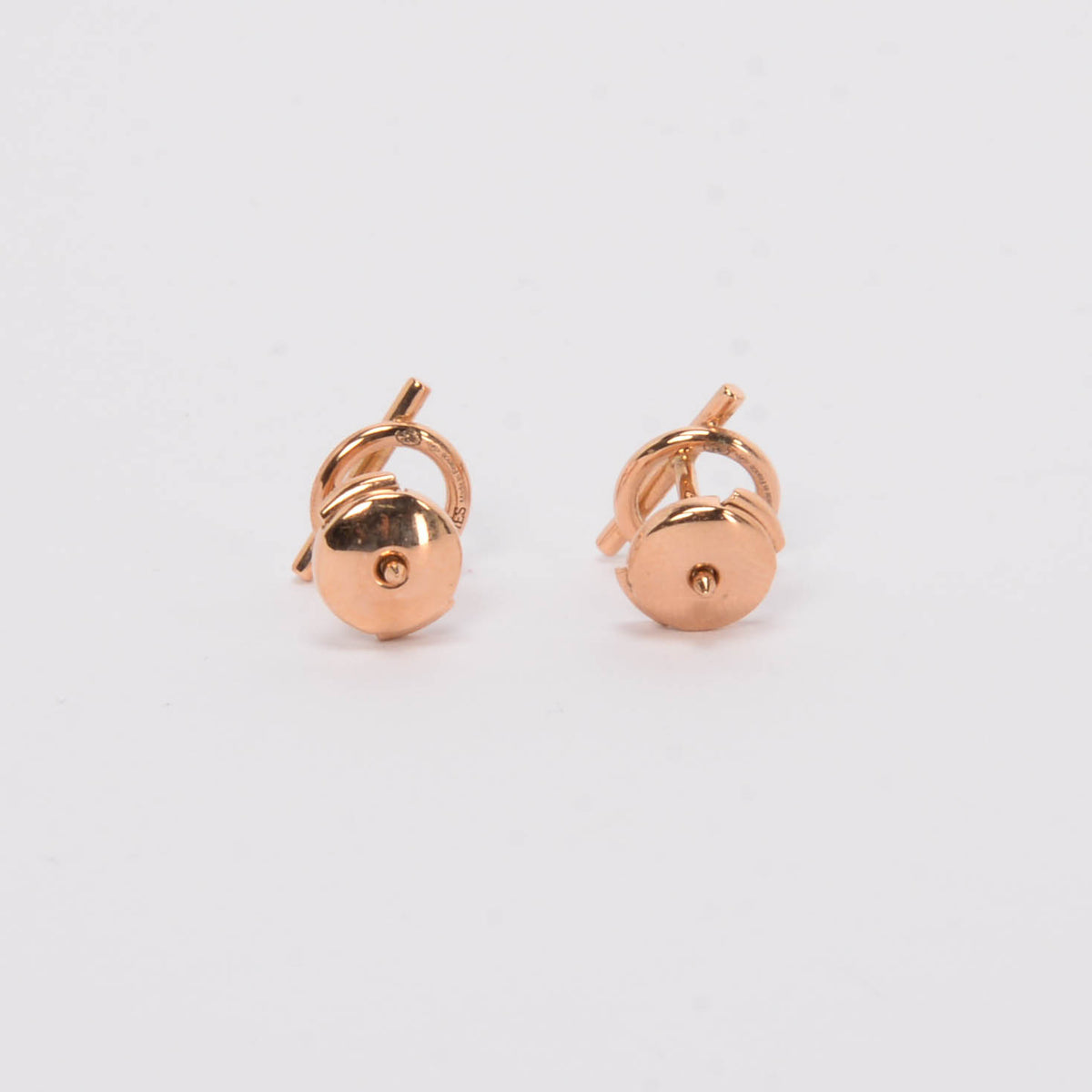 Hermes 18k Rose Gold Echappee Small Model Earrings