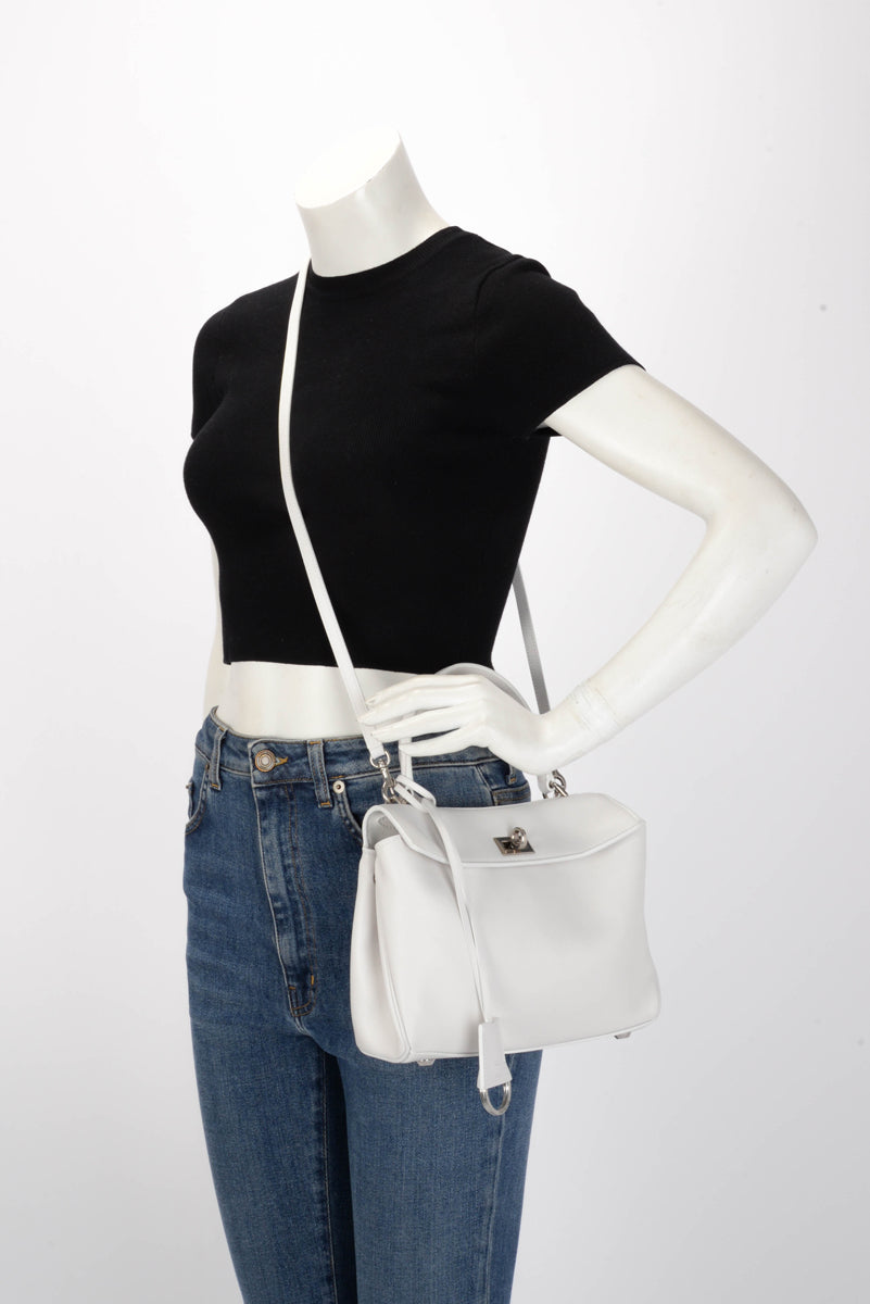 Balenciaga White Smooth Calfskin Mini Rodeo Bag