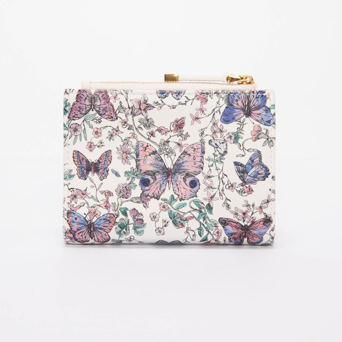 Dior White Butterfly Print Caro Dahlia Wallet