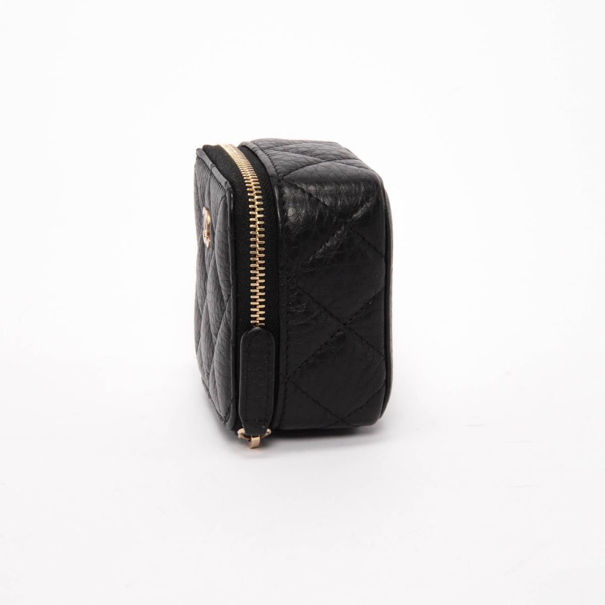 Chanel Black Quilted Caviar Travel Jewellery Case