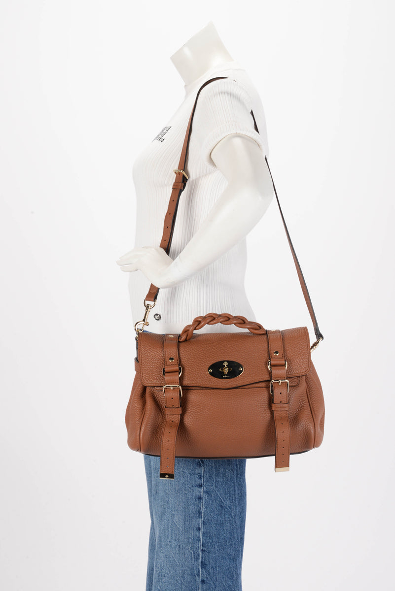 Mulberry Chestnut Classic Grain Alexa Top Handle Bag