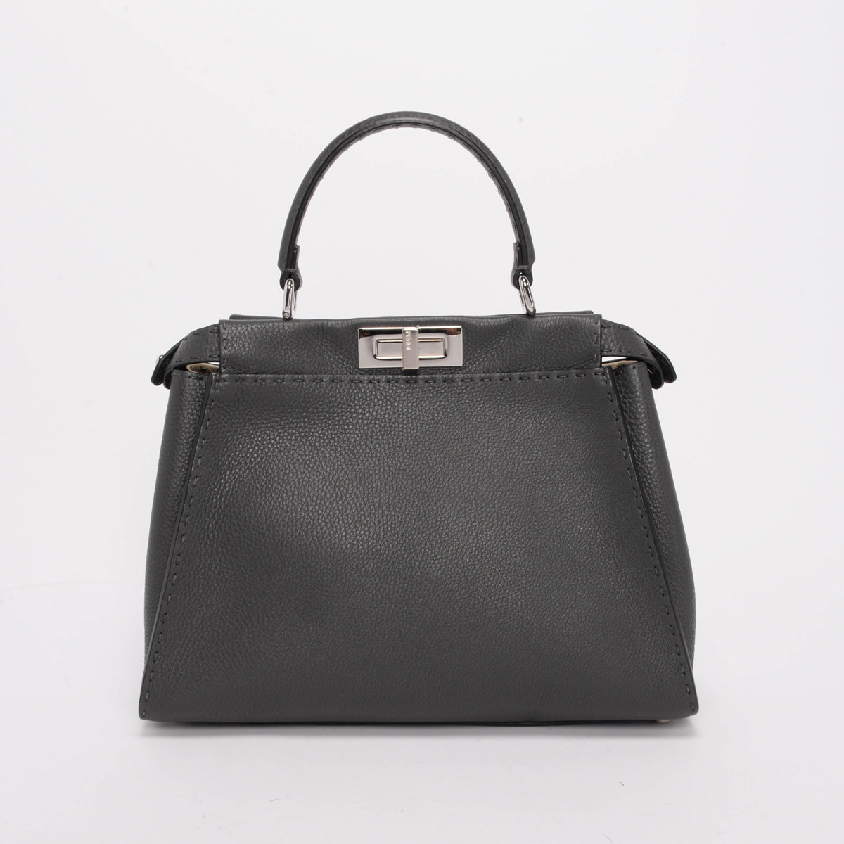 Fendi Charcoal Selleria Medium Peekaboo Bag