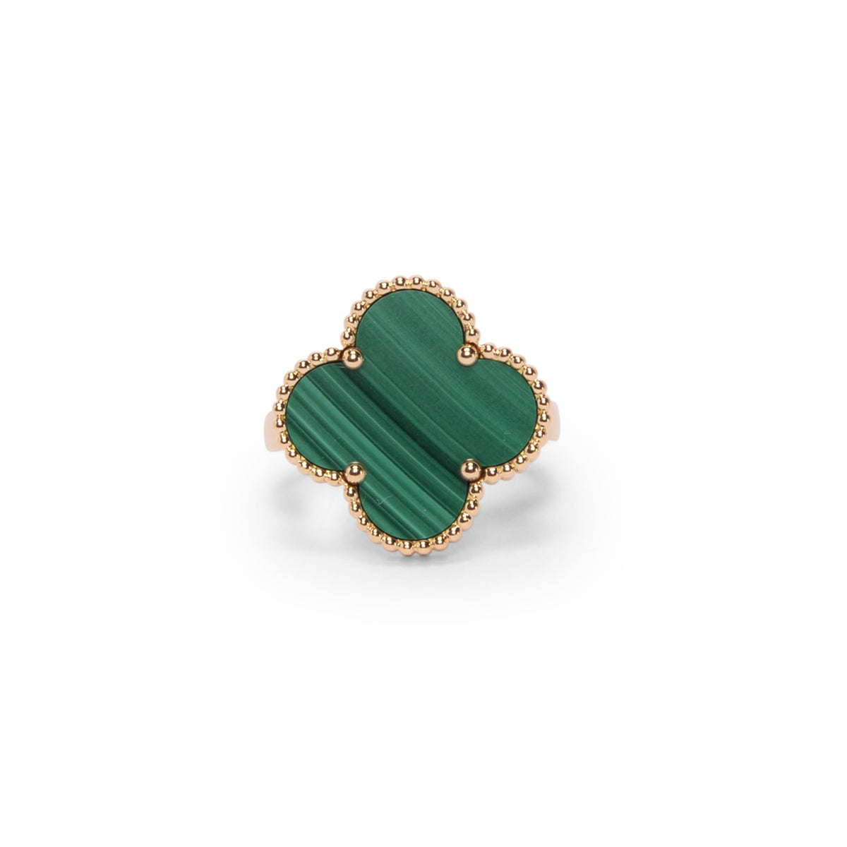Van Cleef & Arpels 18k Gold & Malachite Magic Alhambra Ring