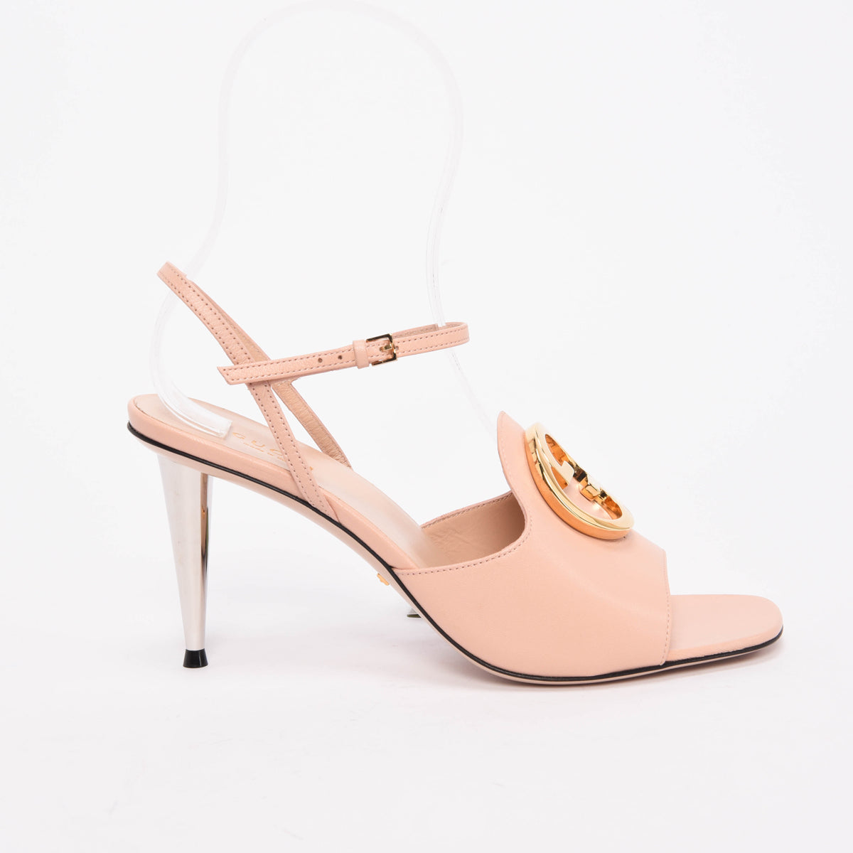 Gucci Perfect Pink Malaga Kid Blondie Slingback Sandals 38