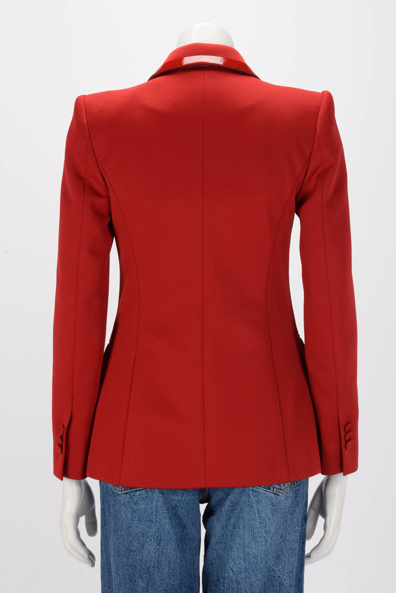 Fendi Red Interlock Patent Trim Jacket IT 38