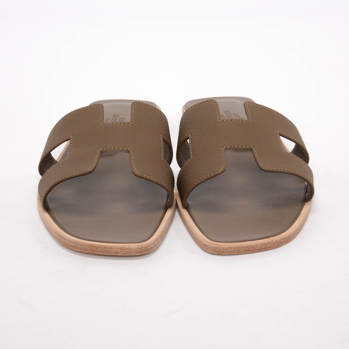 Hermes Etoupe Epsom Oran Sandals 39.5